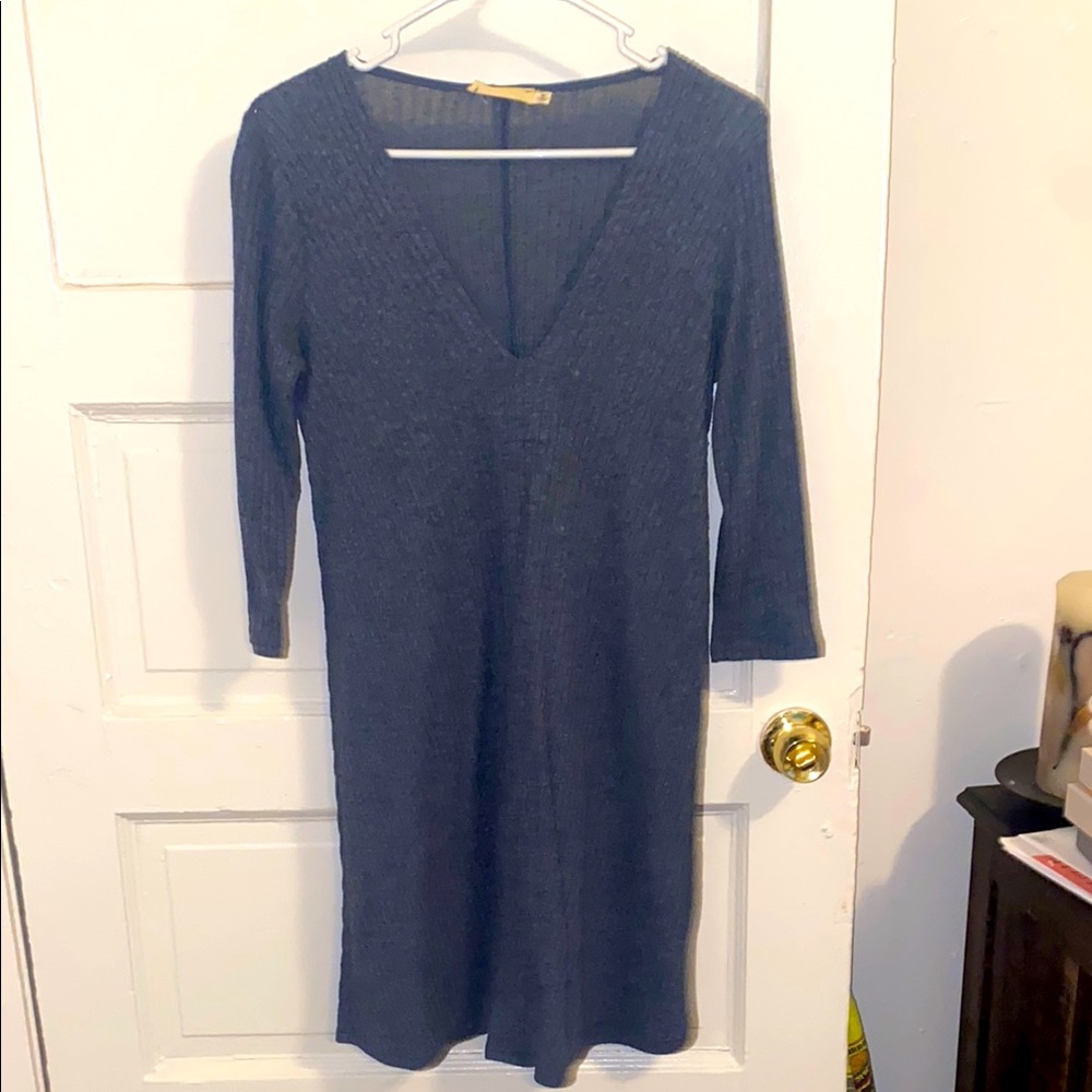Lightweight Gray-Blue Sweater Dress